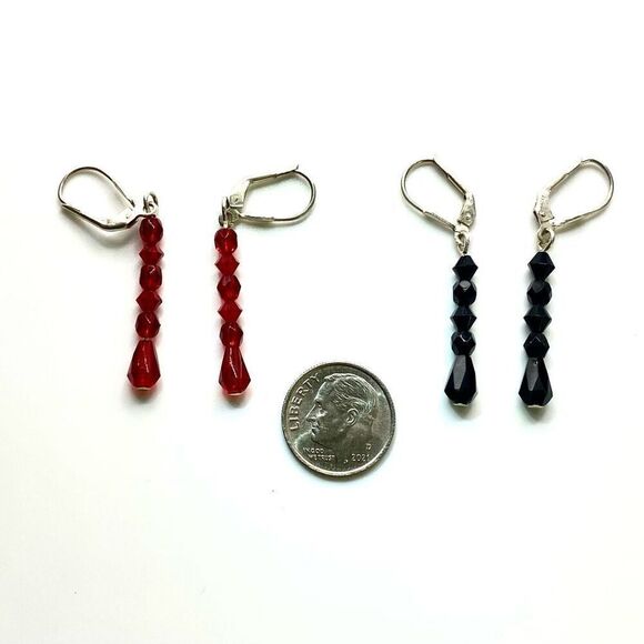 ZZ# 2 for 1 Dangle colored earrings w/ Sterling Silver Backs - Picture 8 of 12